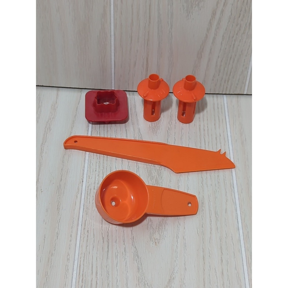 Tupperware vintage gadget orange cheese cutter egg separator mini cookie cutter